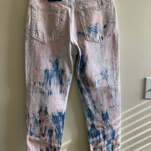 Pink and blue tie-dye gap jeans